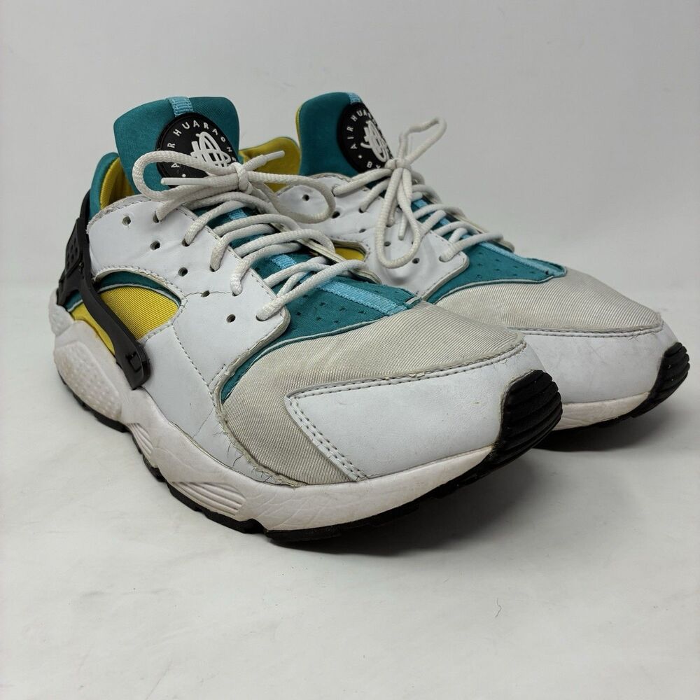 DS Nike Air Huarache White Turquoise Gold Emerald Size 8.5 318429 137